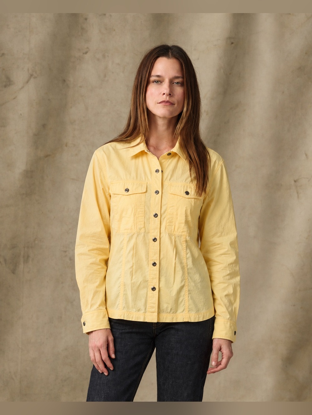 Filson Women’s Fishing Shirt Yellow Cotton Mesh Long Sleeve Button Up 179
